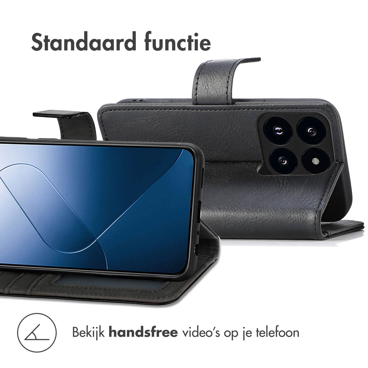IMOSHION Coque folio compatible avec Xiaomi 14T Étui de Téléphone voor Xiaomi Xiaomi 14T Noir