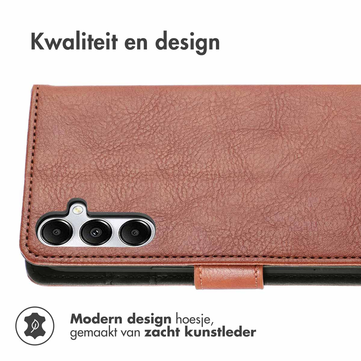 IMOSHION Luxuriöse Klapphülle, Bookcover, Samsung, Galaxy A16 (4G)/ Galaxy A16 (5G), Braun