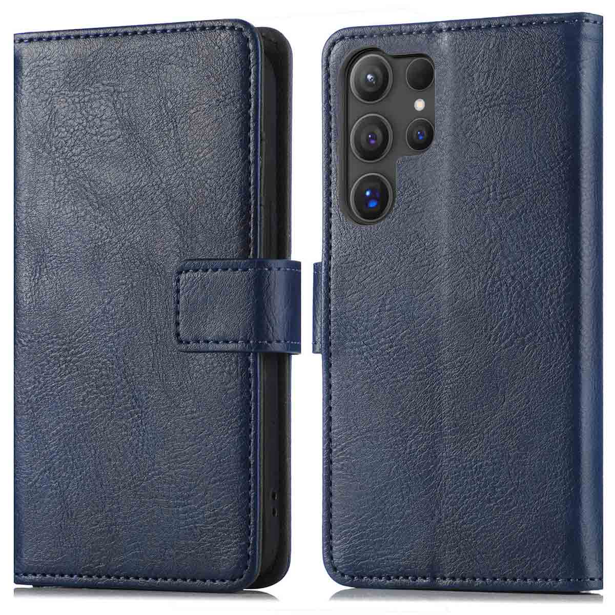 IMOSHION Coque folio compatible avec Samsung Galaxy S25 Ultra Étui de Téléphone voor Samsung Samsung Galaxy S25 Ultra Bleu foncé