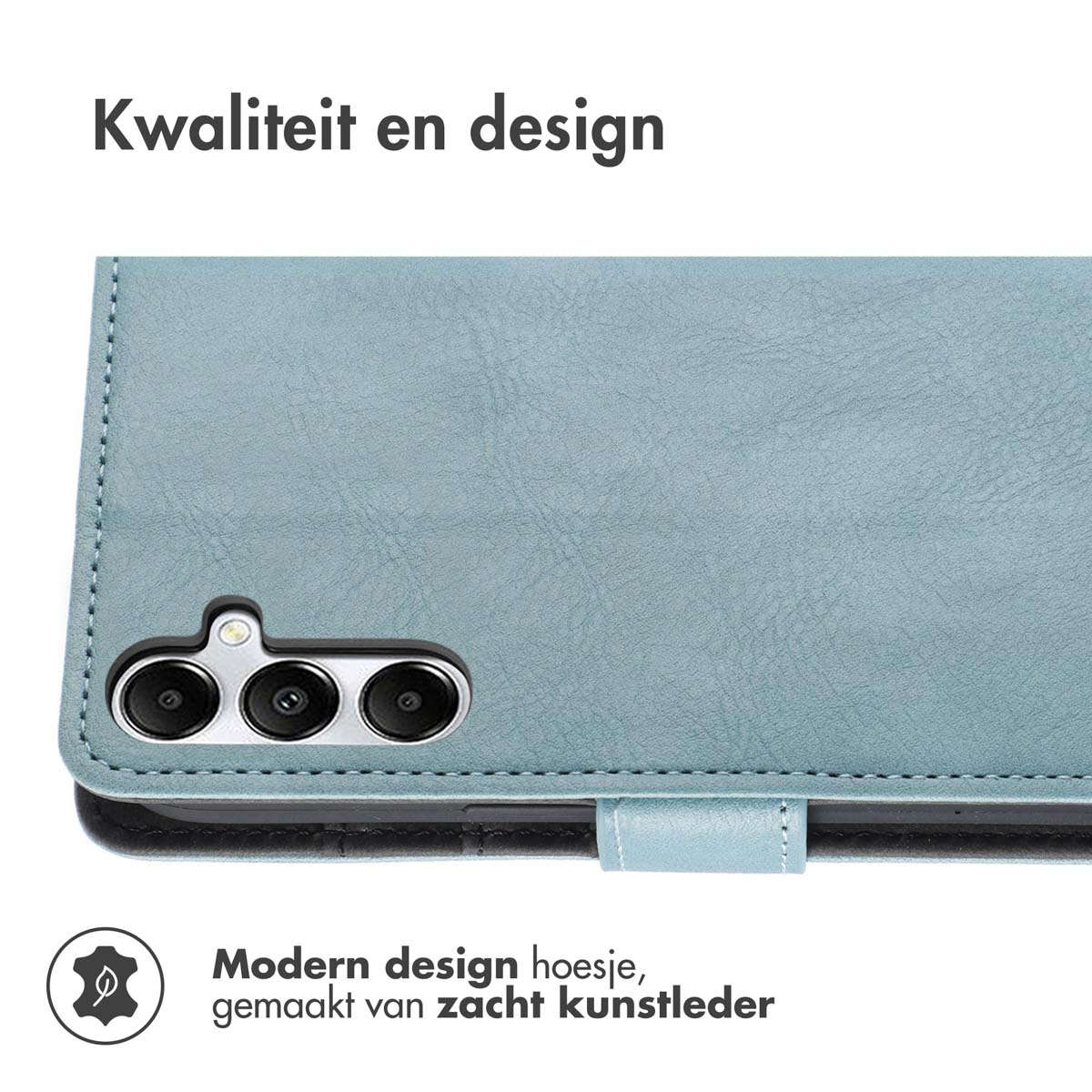 IMOSHION Luxuriöse Klapphülle, Bookcover, Samsung, Galaxy A16 (4G)/ Galaxy A16 (5G), Hellblau