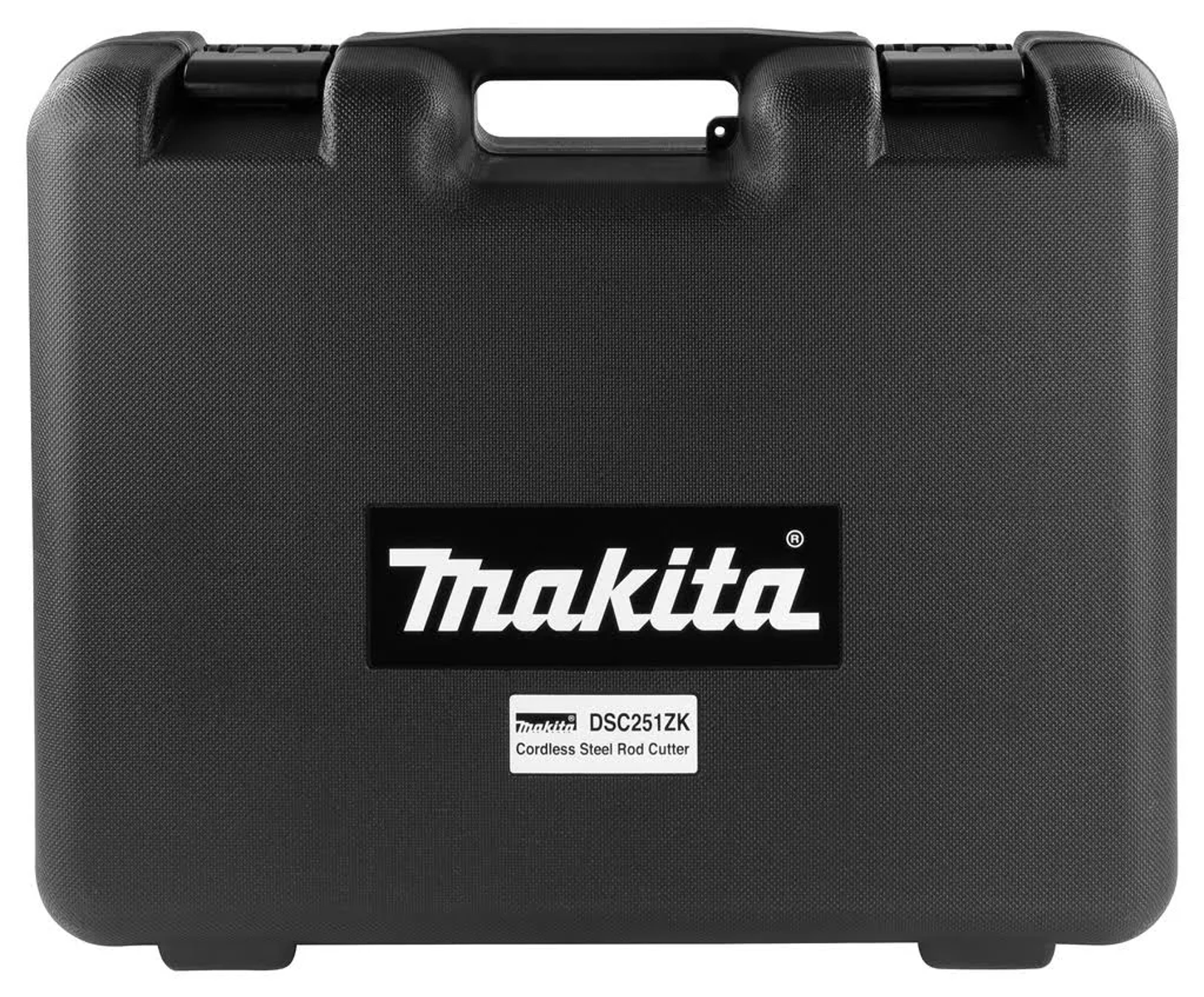 Schwarzer Makita Werkzeugkoffer mit Griff und Markenlogo auf der Vorderseite.
