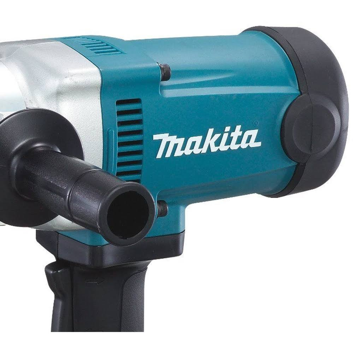 Avvitatore a impulsi Makita blu. Ha un'impugnatura nera e il nome del marchio.