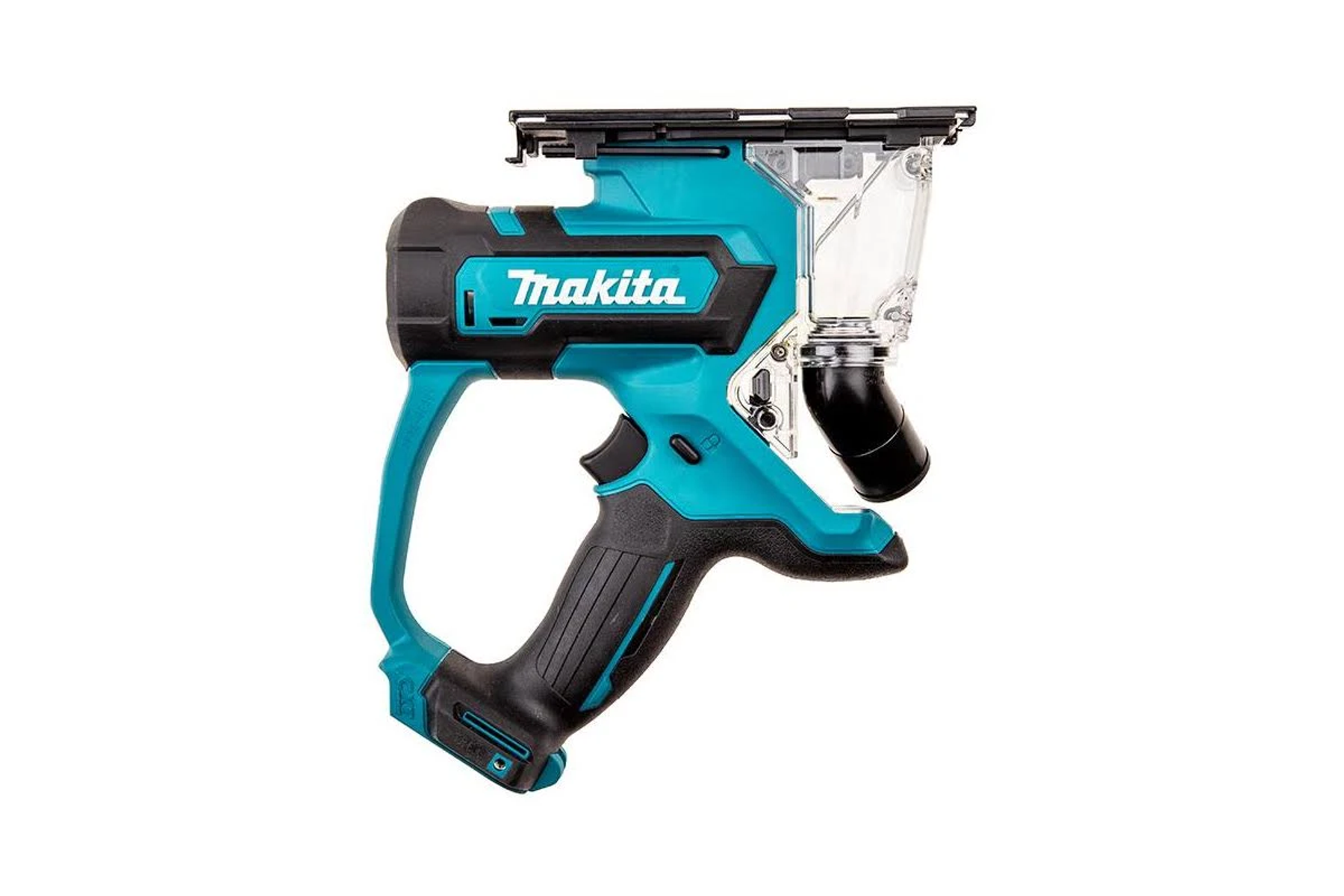 Una clavadora Makita verde azulado con mango negro. Es una herramienta manual utilizada para la construcción.