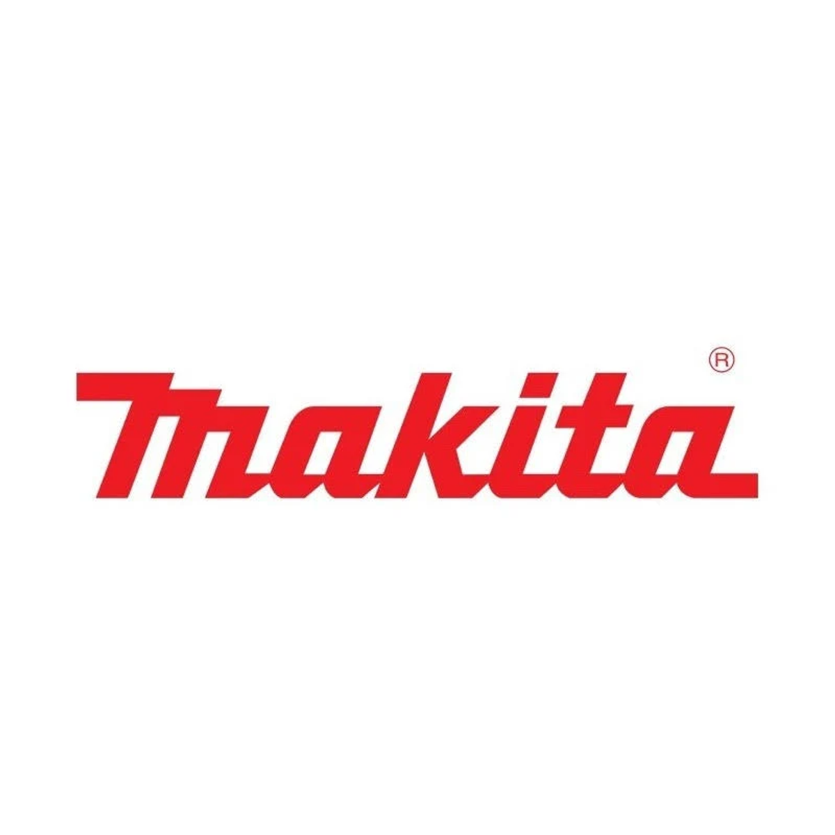 El logotipo de la marca Makita en letras rojas sobre un fondo blanco.