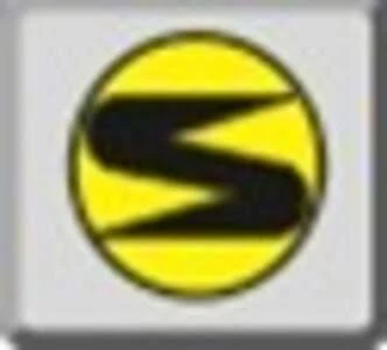 Logotipo 'S' amarillo y negro sobre fondo blanco, diseño simple y audaz.
