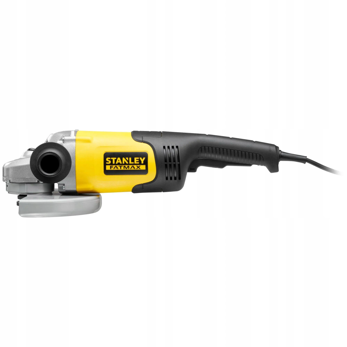 Amoladora angular Stanley Fatmax amarilla y negra con cable negro.