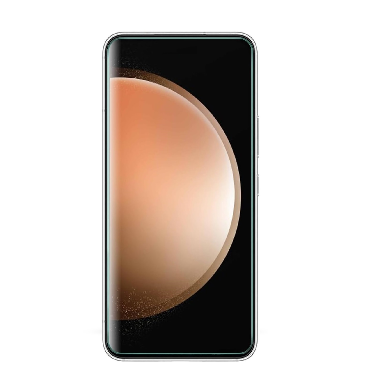 Smartphone-Bildschirm, Farbverlaufshintergrund mit verschwommenem Halbkreis.
