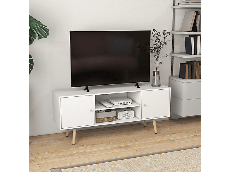 DecHome Comodino Camera da Letto Stile Scandinavo 1 Cassetto e 1 Anta