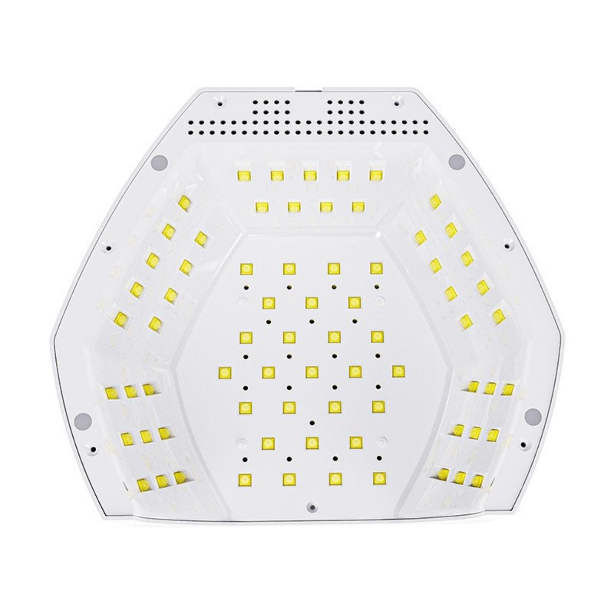 Weiße Nagellampe mit gelben LEDs, Draufsicht.