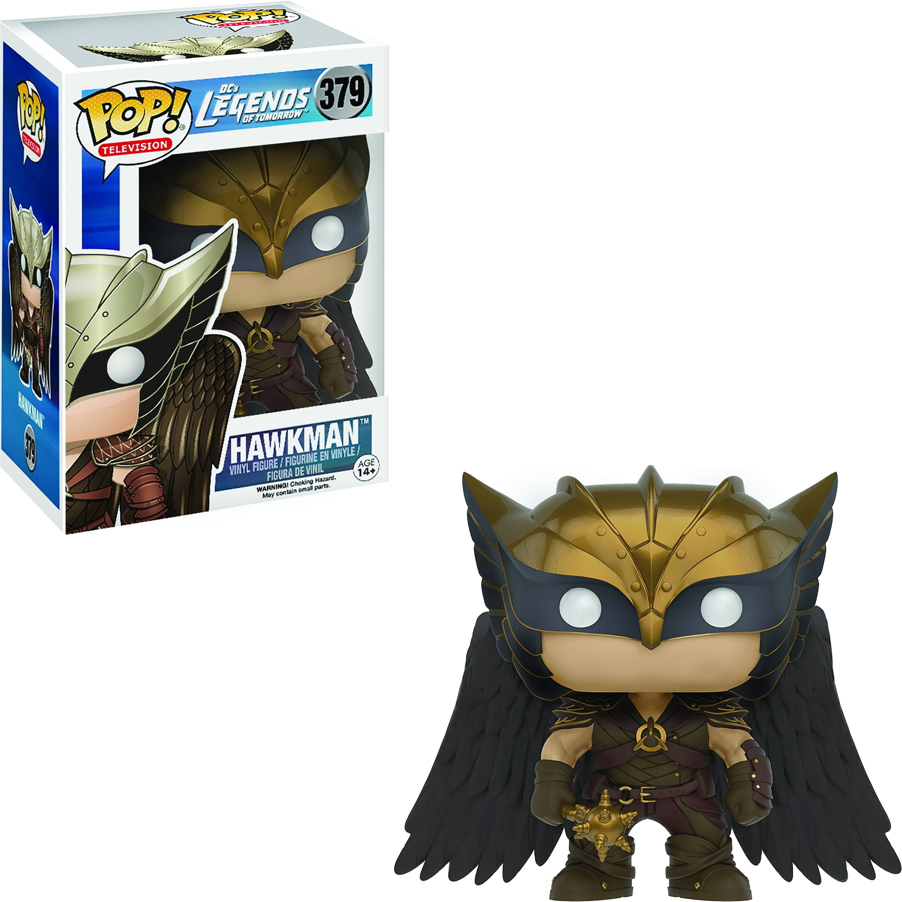 Eine Hawman-Figur in und außerhalb der Box mit Flügeln und goldenem Helm auf weißem Hintergrund.