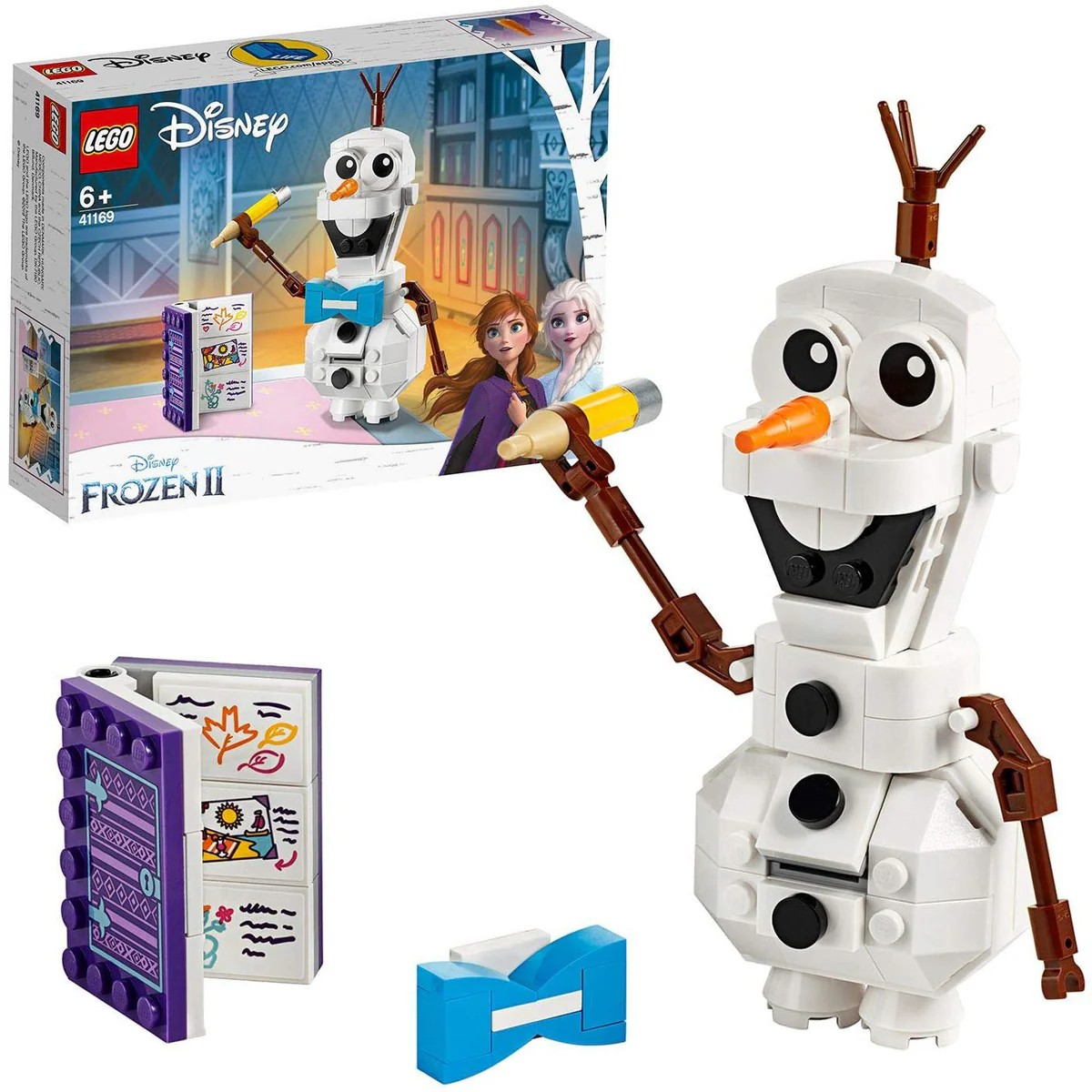 Zestaw Lego Frozen II z Olafem i książką.
