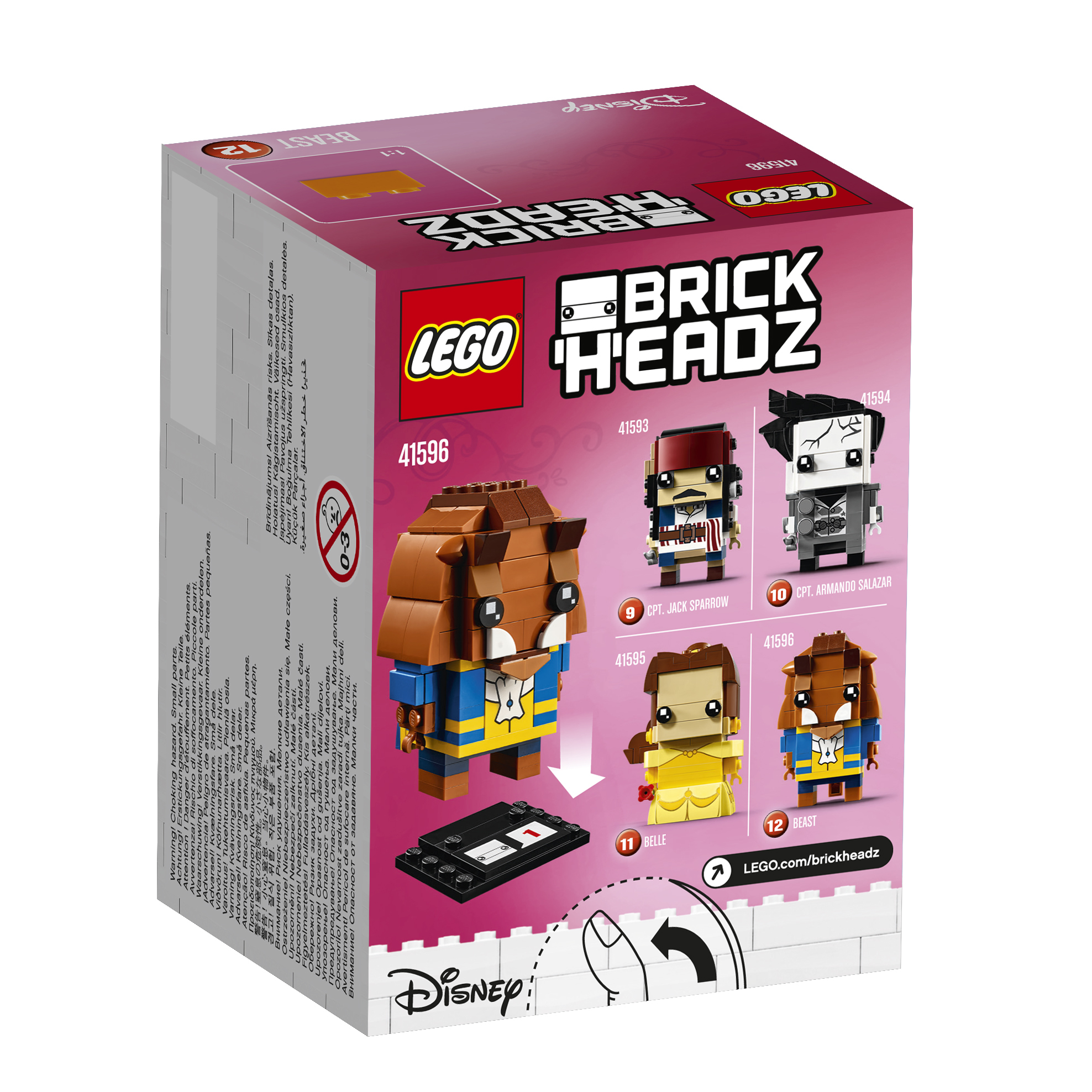 Zestaw Lego BrickHeadz z różnymi postaciami Disneya, w tym Bestią.