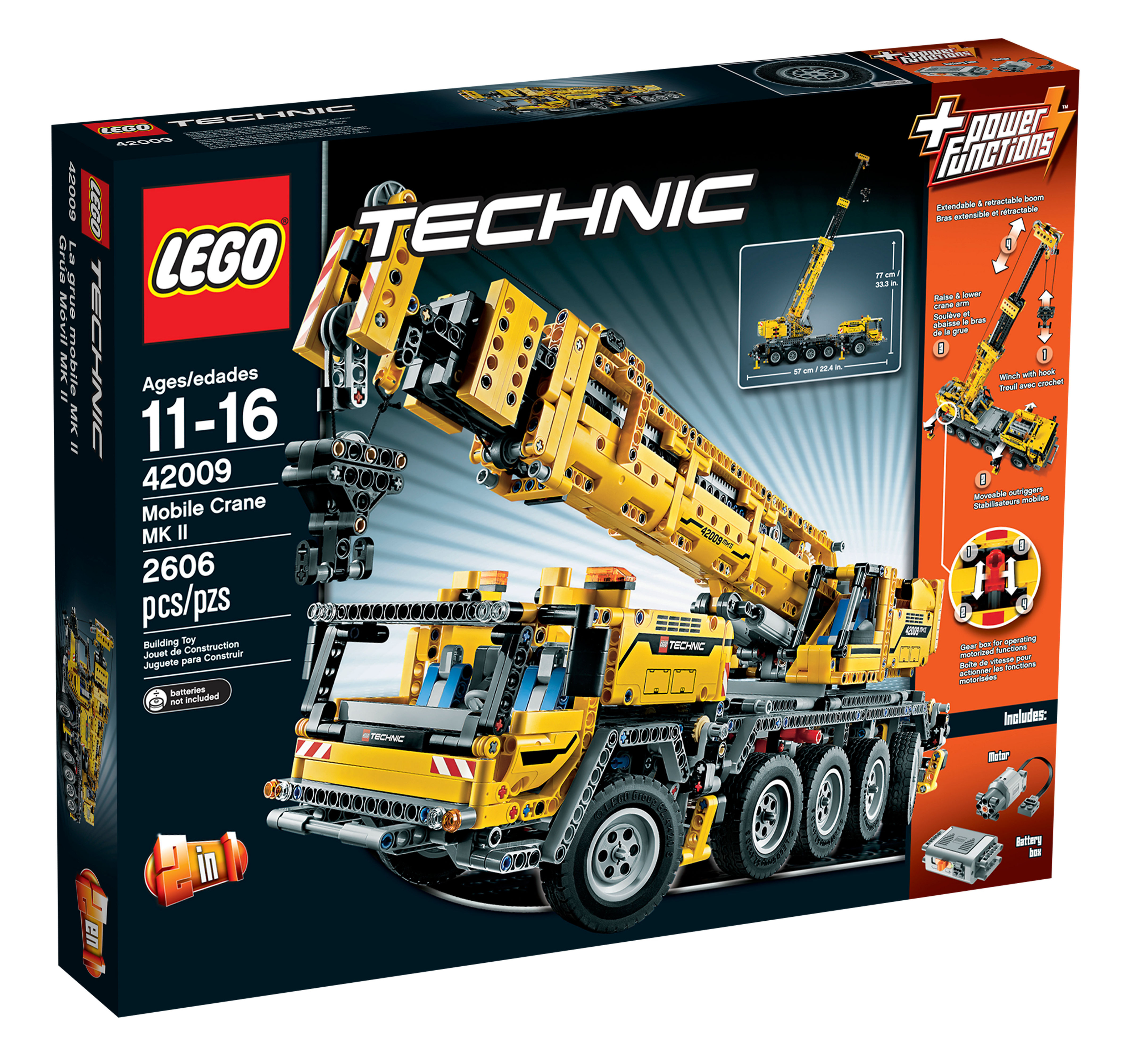 Lego Technic Mobile Crane MK II doos met een kraanmodel erop.