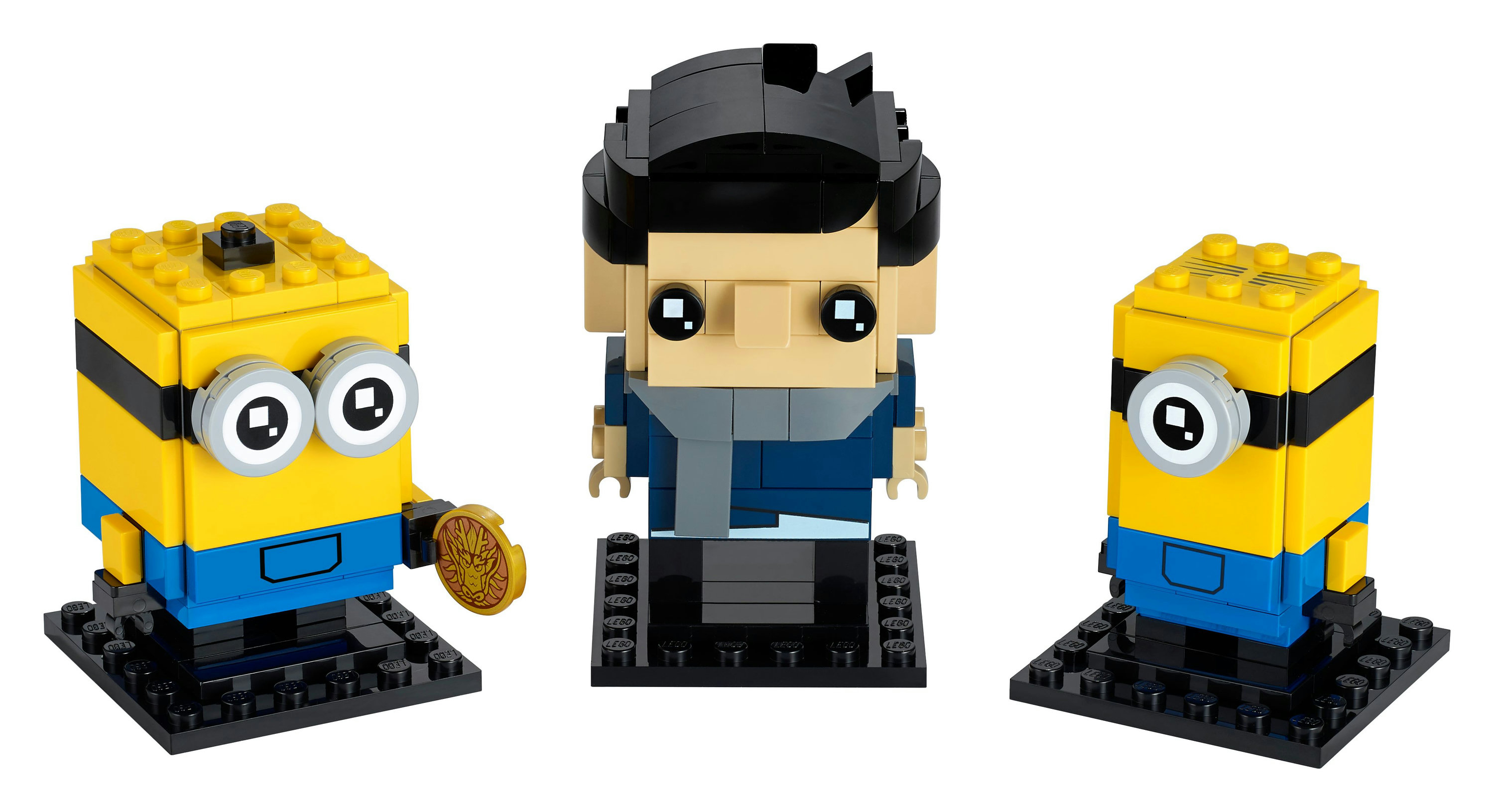 Lego BrickHeadz seti: Minyonlar ve Gru figürleri.