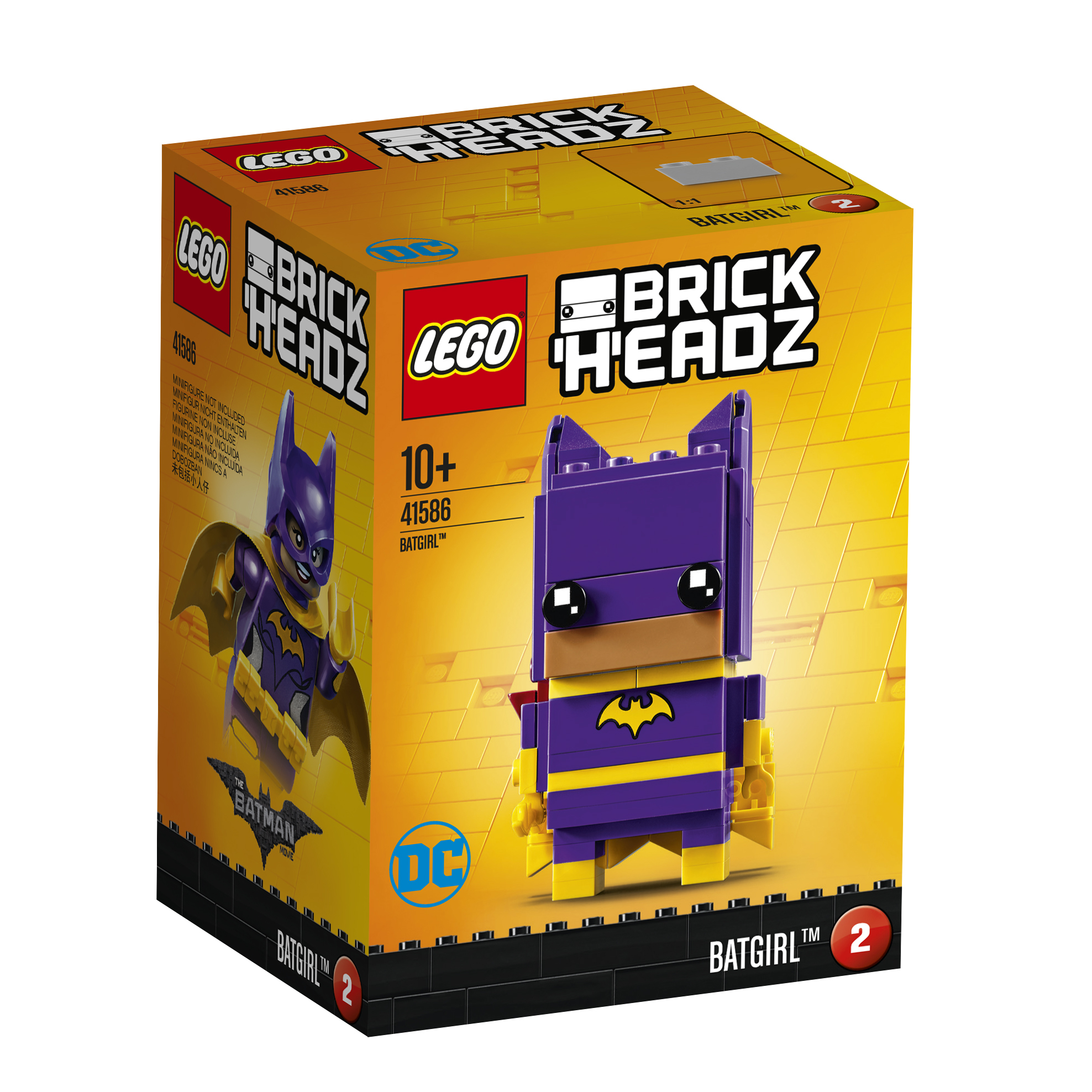 Pudełko zestawu LEGO BrickHeadz Batgirl. Pudełko przedstawia figurkę Batgirl w fioletowym i żółtym kostiumie.