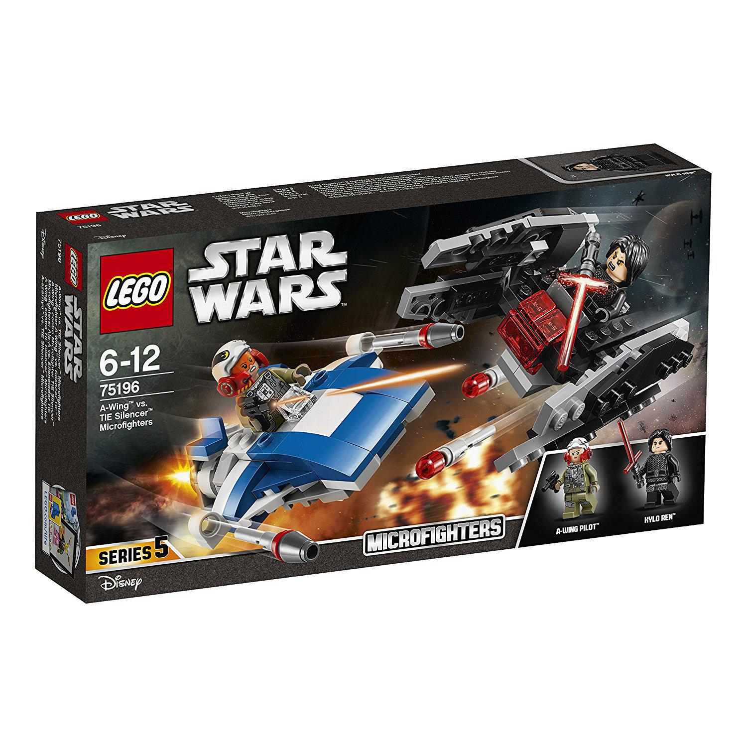 Zestaw LEGO Star Wars Microfighters z dwoma statkami i figurkami.