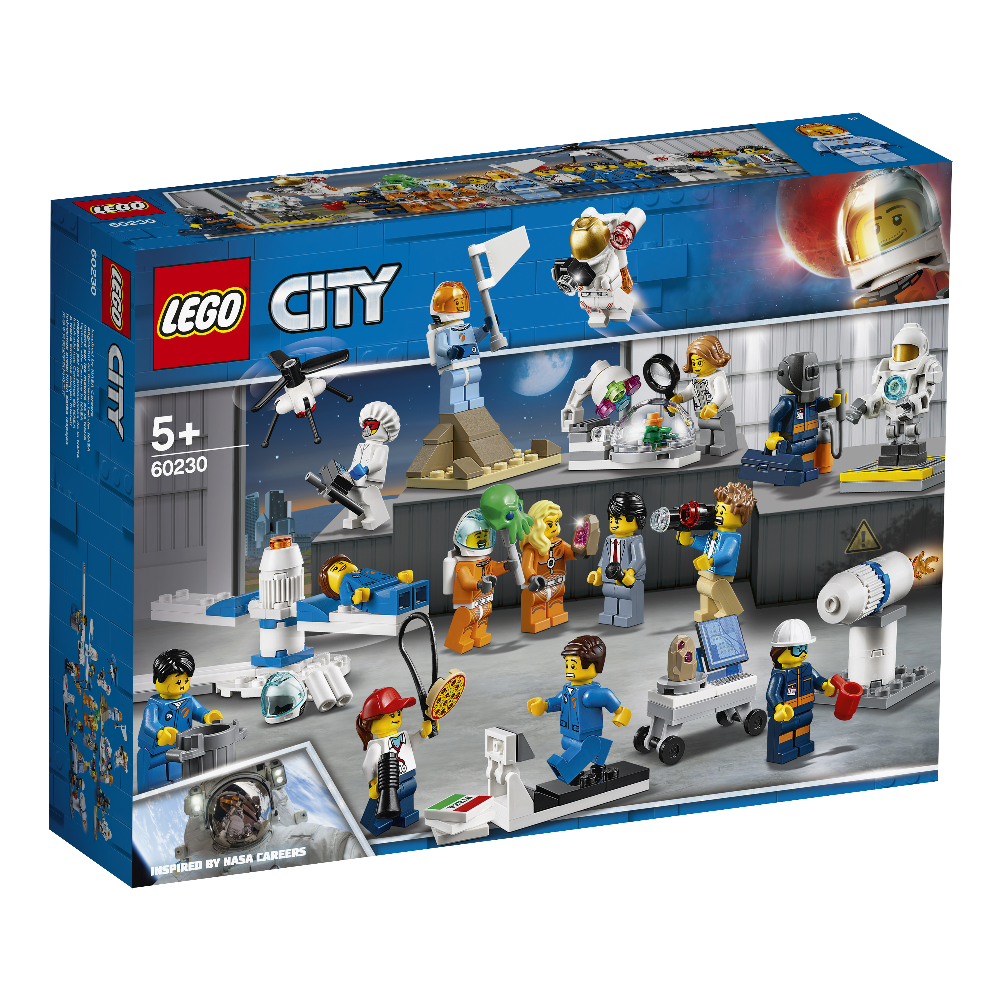 Pudełko zestawu Lego City. Astronauci, rakieta i stacja kosmiczna.
