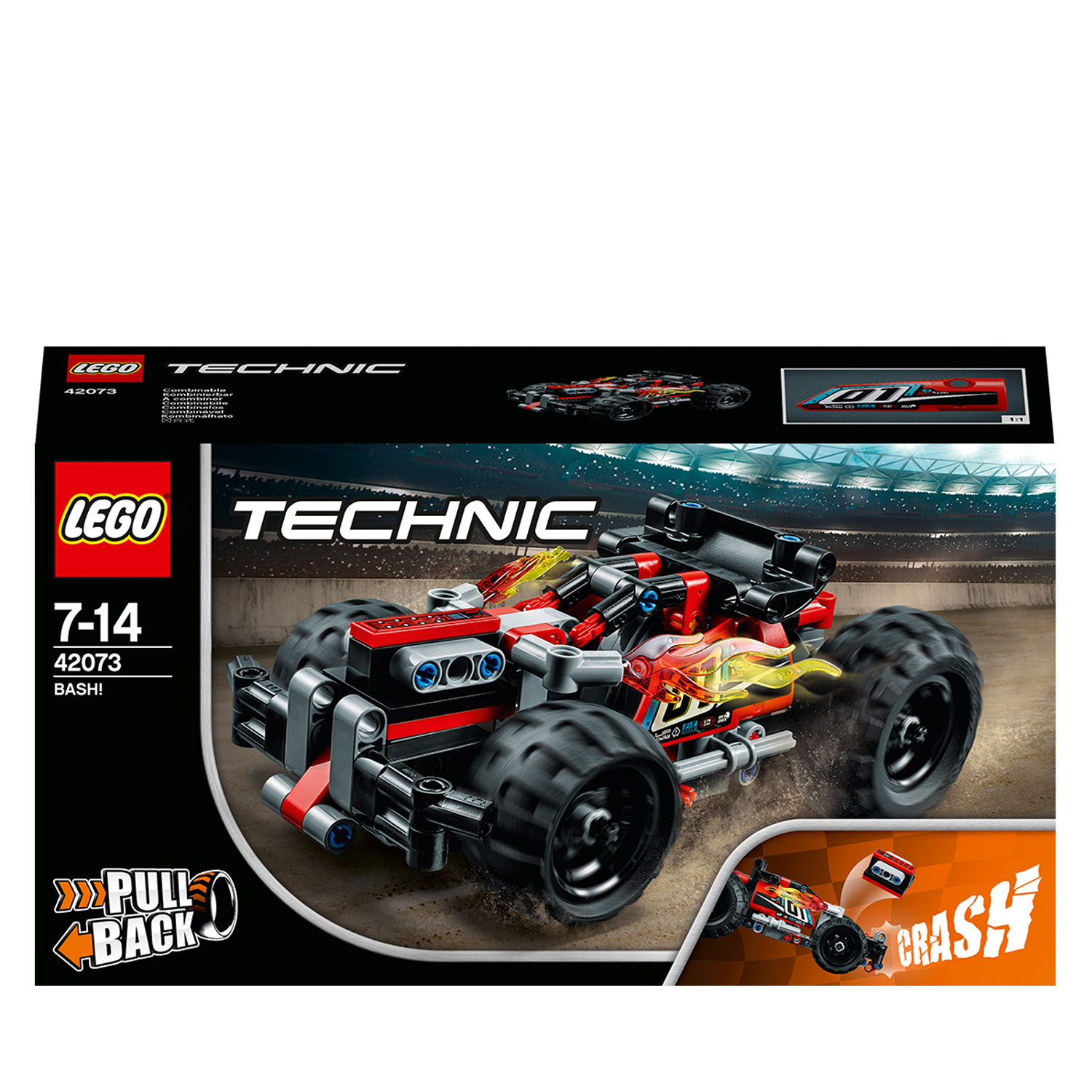 Pudełko zestawu Lego Technic. Pokazuje czerwony samochód wyścigowy z czarno-czerwonym tłem.