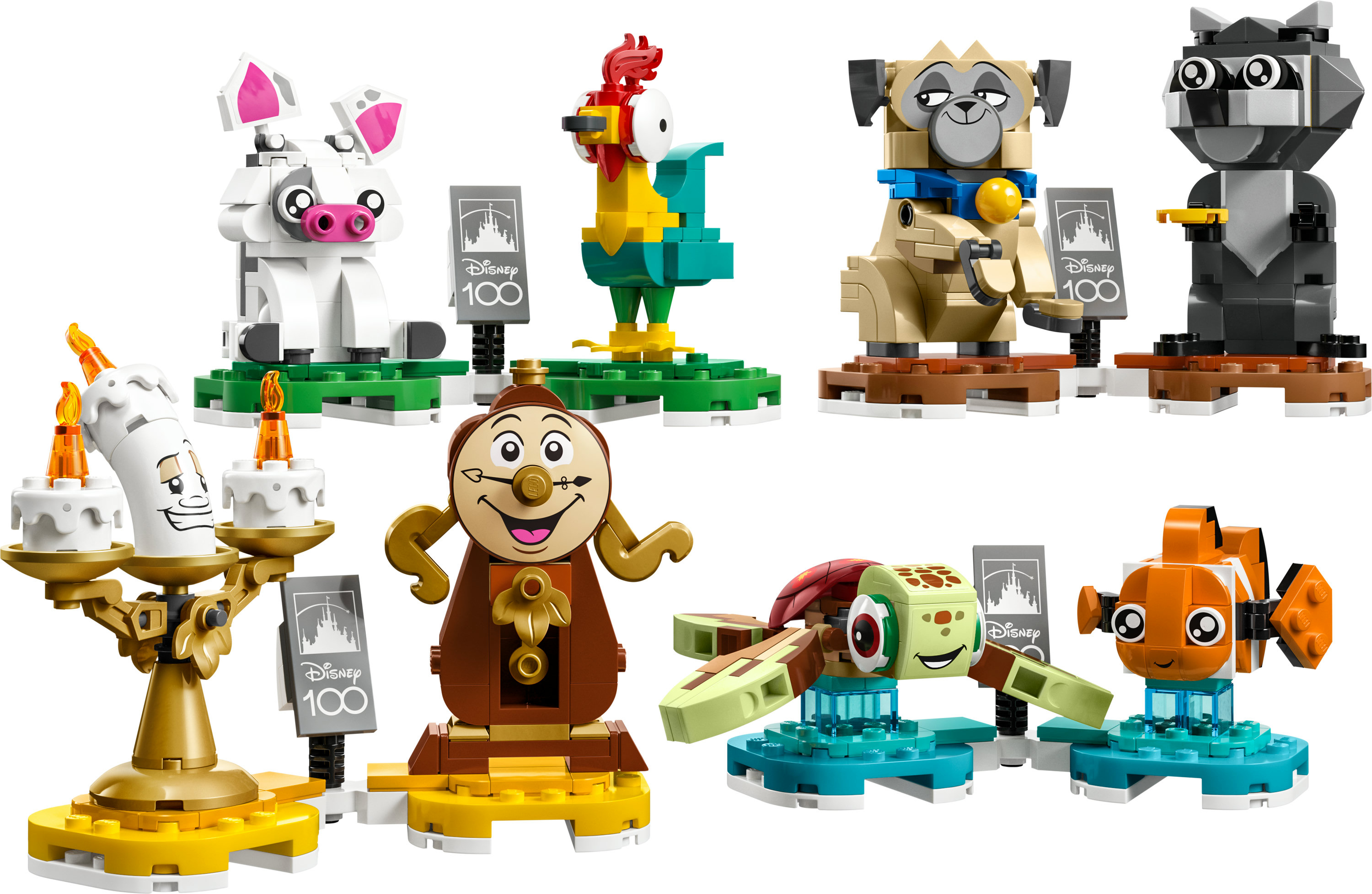 Çeşitli Disney karakterlerini içeren LEGO Disney 100. yıl dönümü seti.