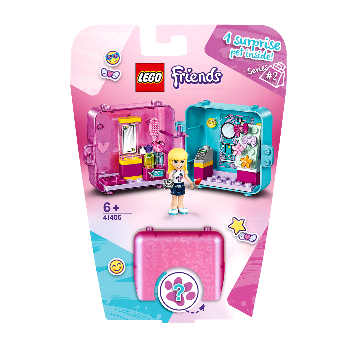 Zestaw LEGO Friends z walizką, minifigurką i akcesoriami.