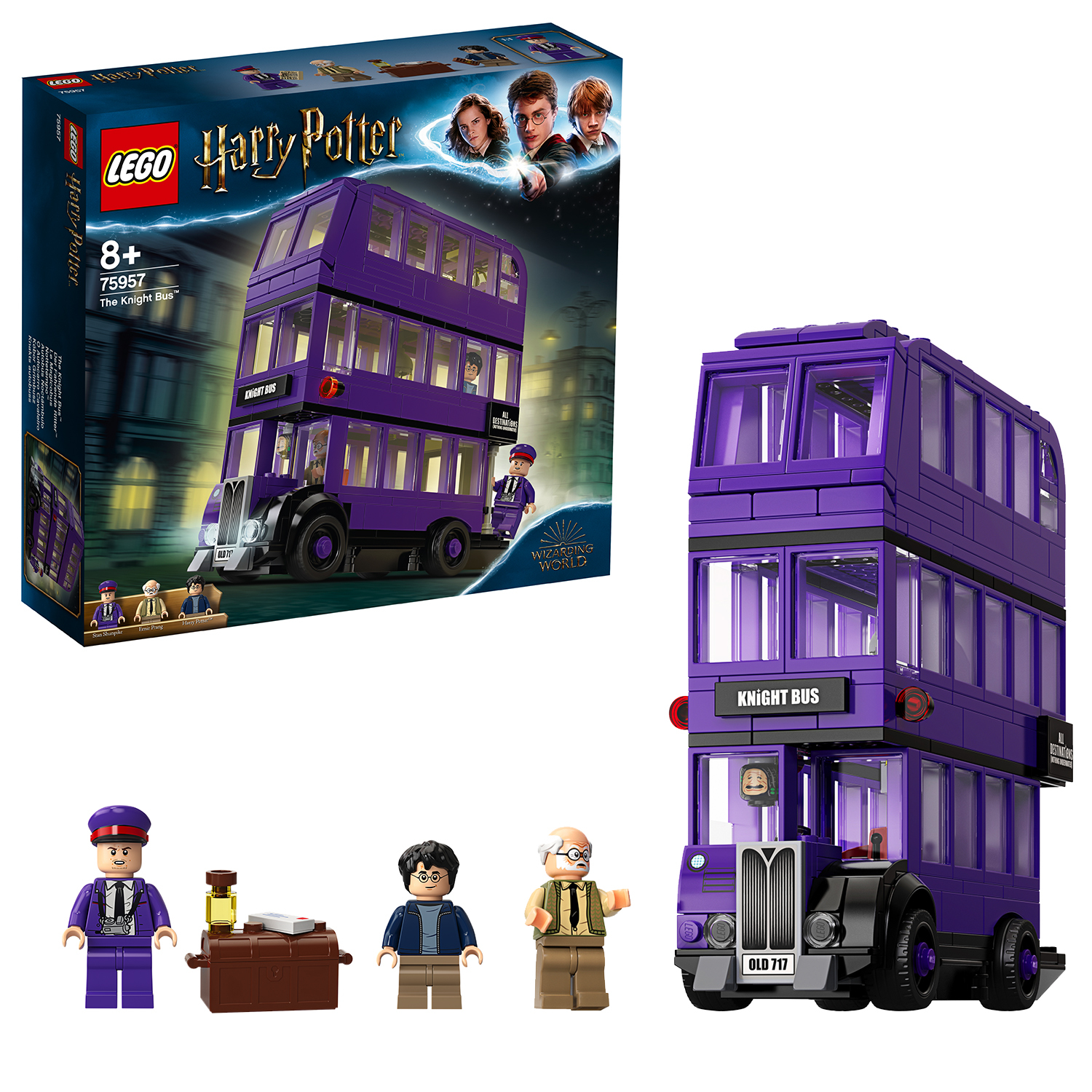 Set LEGO Harry Potter Knight Bus con l'autobus e personaggi.
