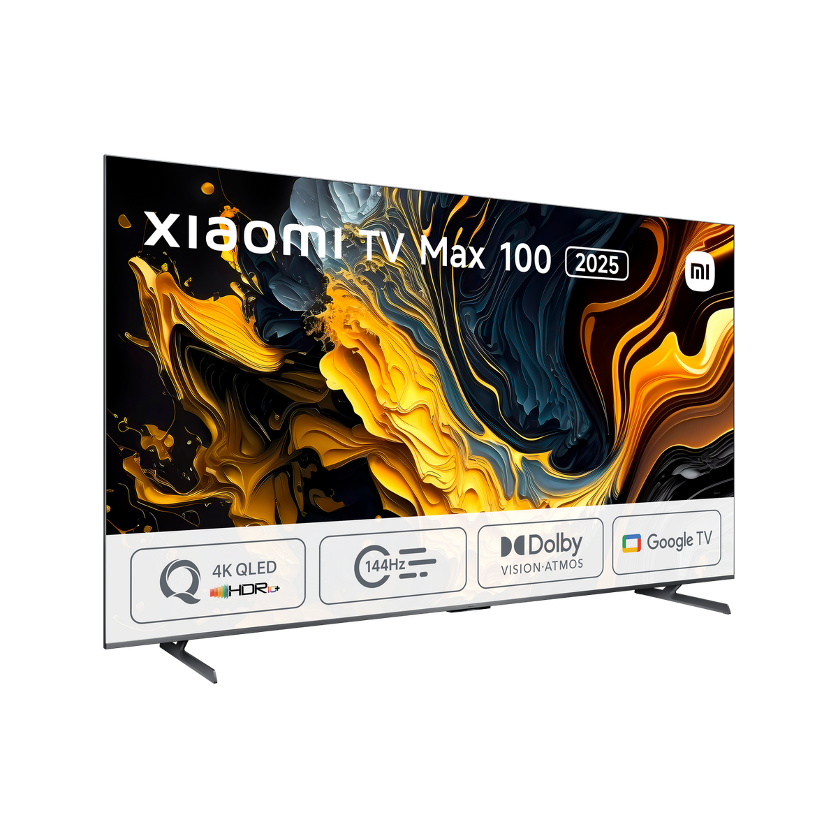 Xiaomi TV Max 100, duży ekran, 4K QLED, HDR, 144Hz, Dolby Vision, Google TV.