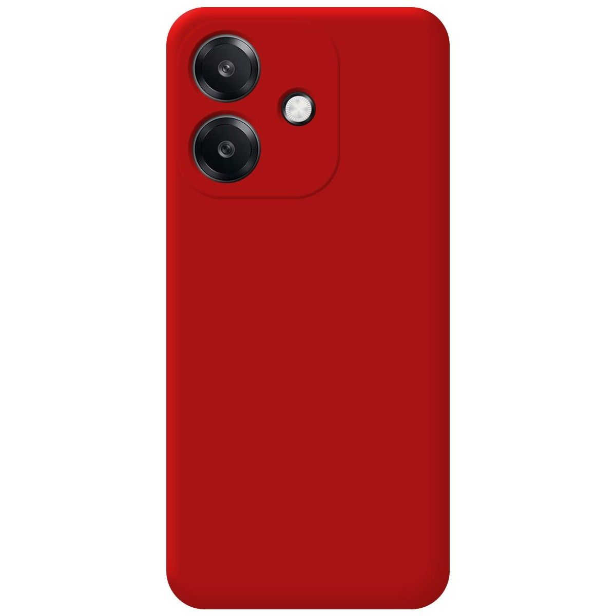 Custodia rossa per telefono con due lenti della fotocamera.