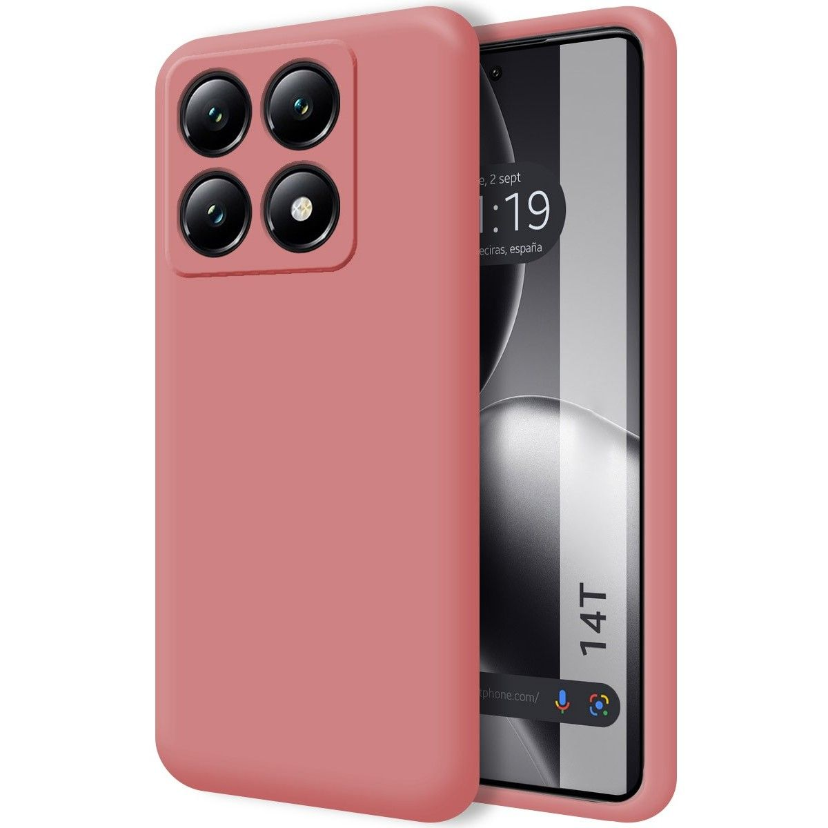 Custodia per telefono con un colore rosa solido.