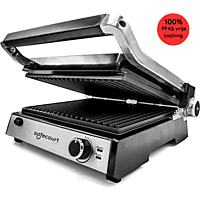 MediaMarkt Safecourt Kitchen Contactgrill met uitneembare platen, 2000W en horizontaal te openen - Tosti apparaat contactgrill Black aanbieding