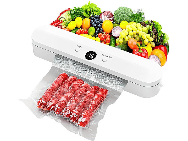 MSOVAEU Vakuumiergerät Lebensmittel   Enthält 10 Vakuumbeutel Vakuumierer White