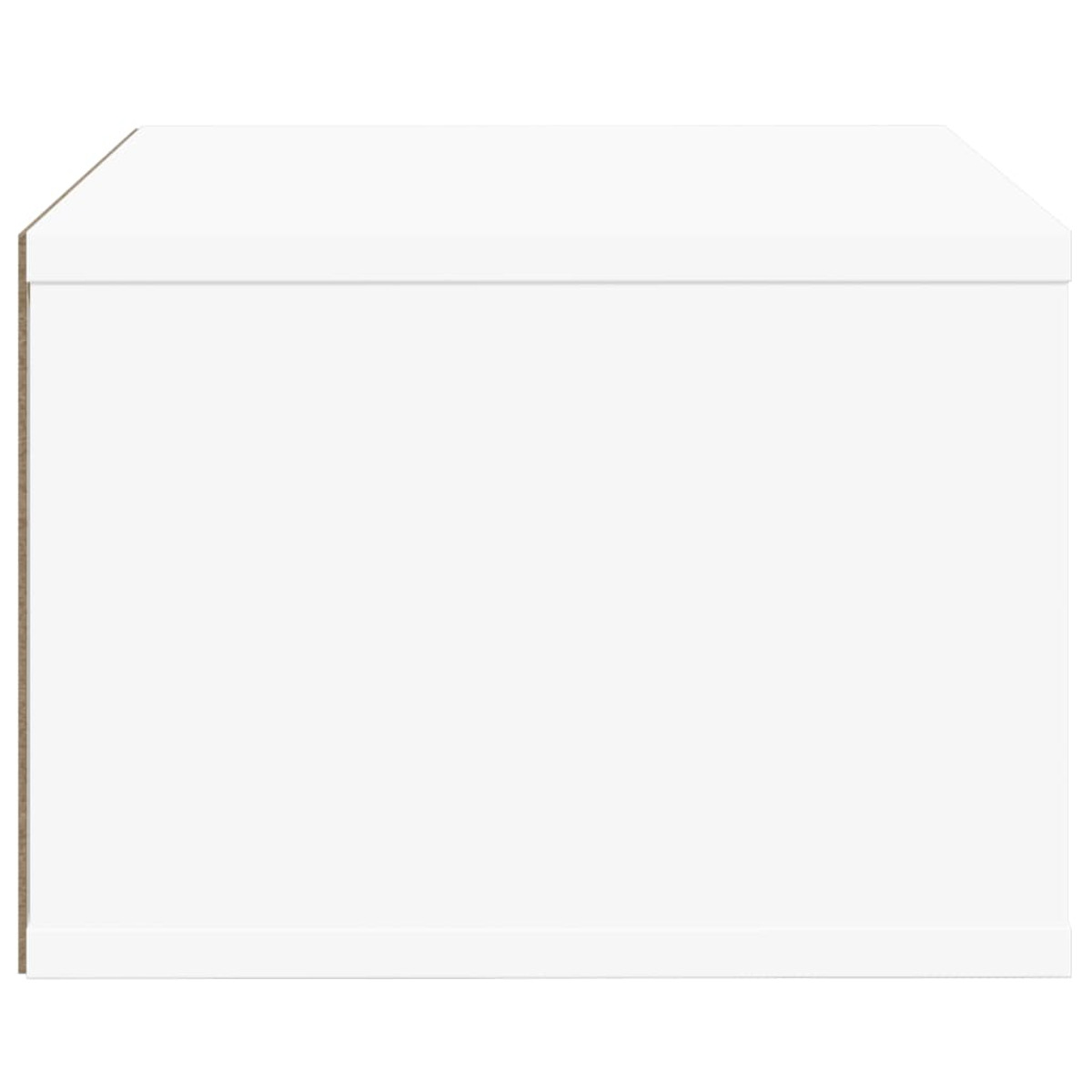 Ein weißes, leeres Displaygehäuse mit schlichtem Design und klaren Linien.