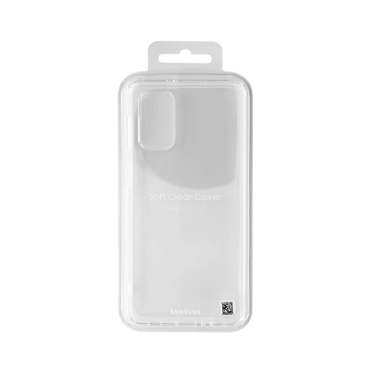 Klare Kunststoffverpackung für eine Handyhülle. Die Verpackung zeigt die Hülle und hat ein Samsung-Etikett.