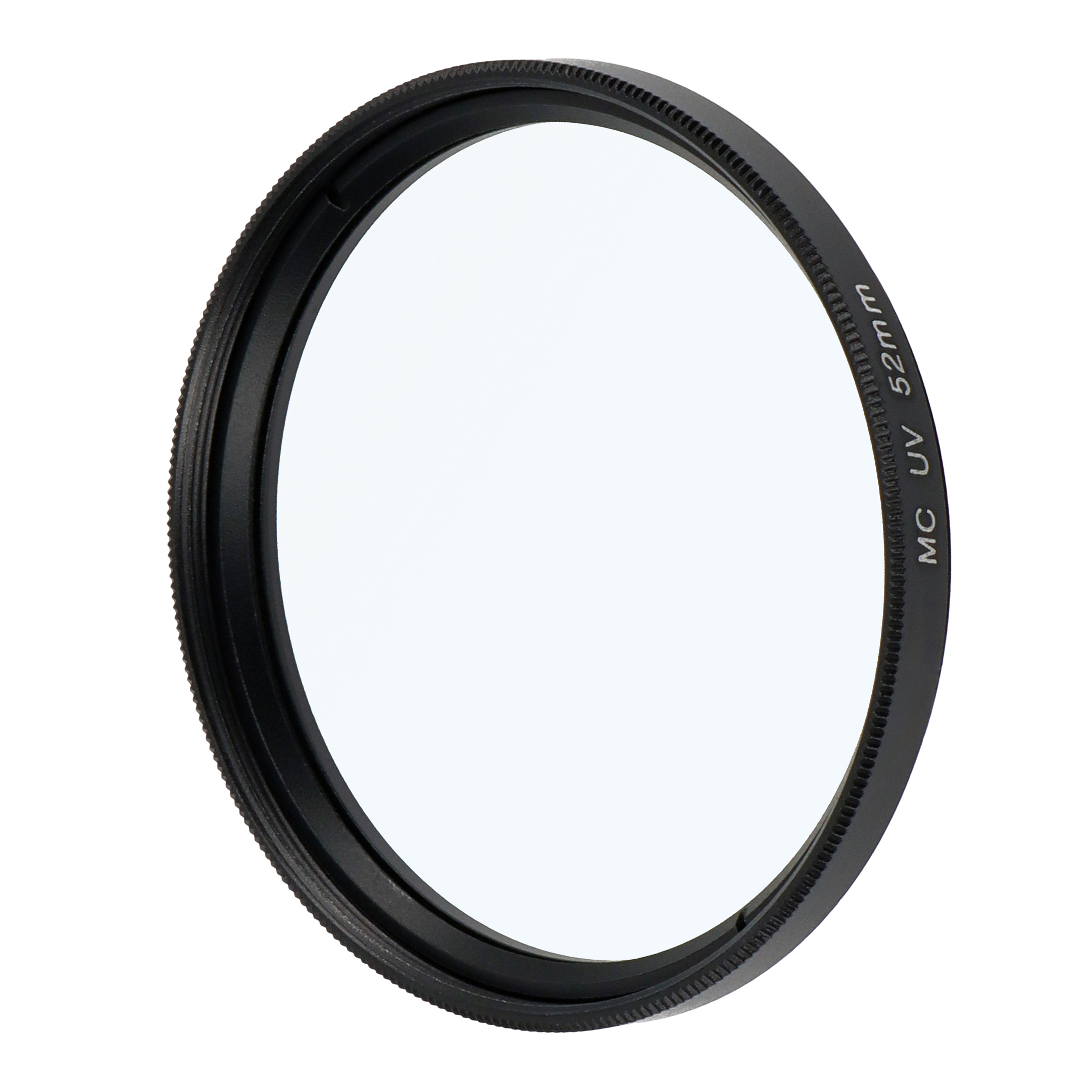Schwarzer UV-Filter mit weißem Hintergrund.