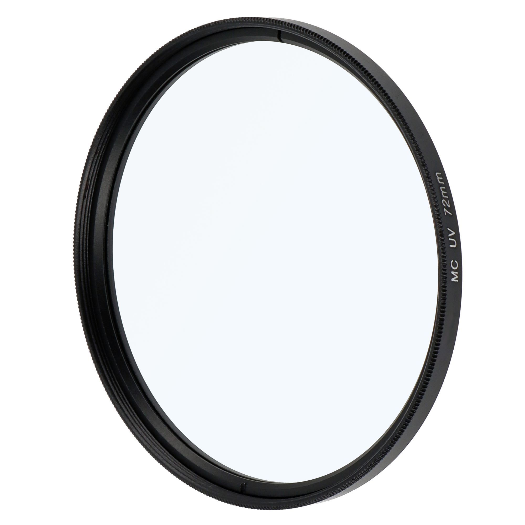 Ein schwarzer UV-Filter. Er ist kreisförmig mit einem schwarzen Rand.