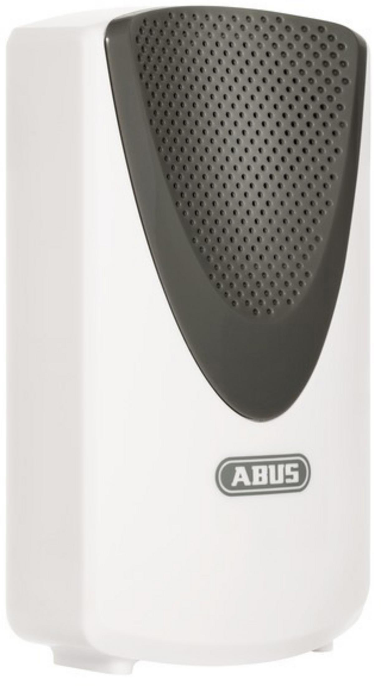 Un allarme di sicurezza bianco con la parte superiore grigio scuro.