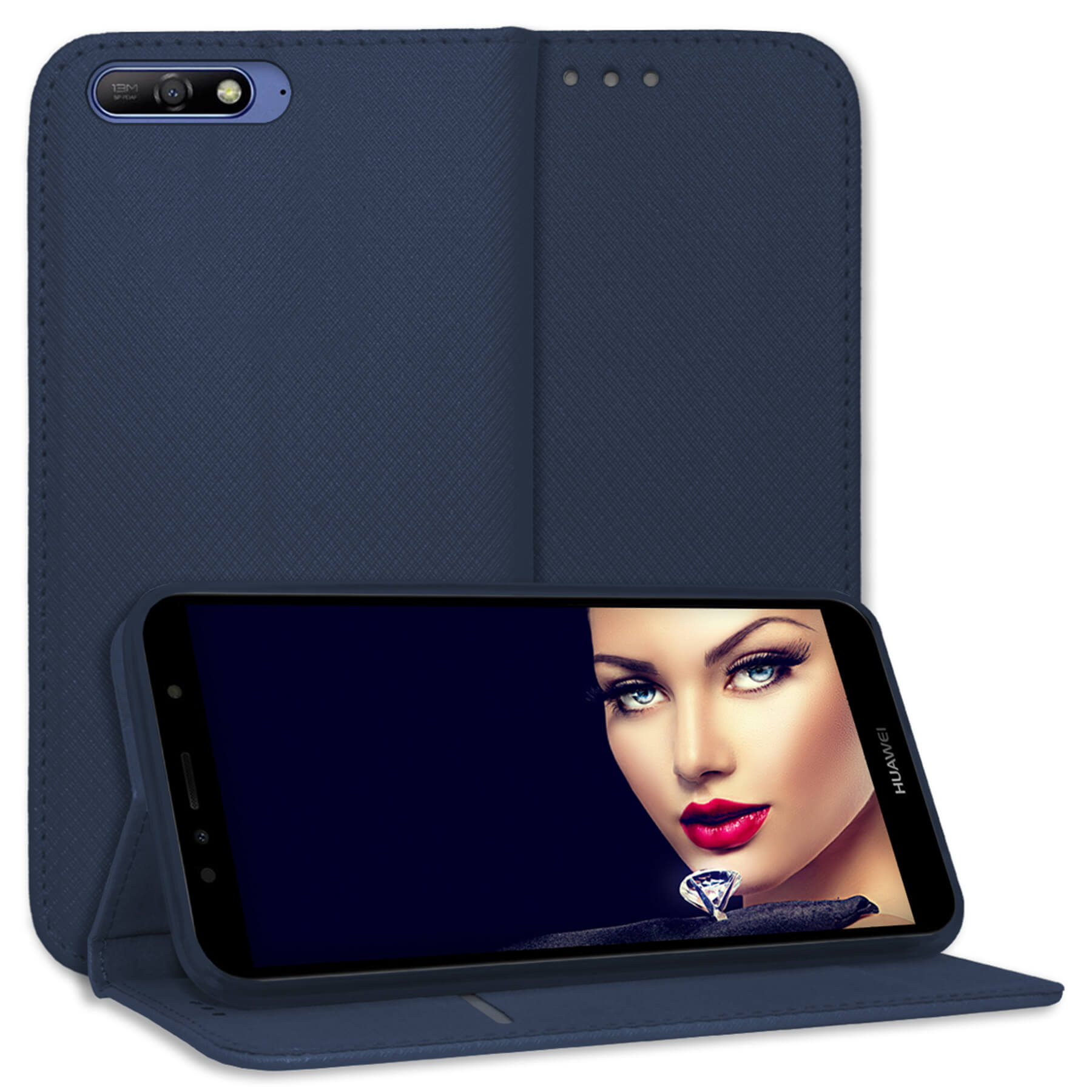 MTB MORE ENERGY Smart Magnet Book, Bookcover, Huawei, Y6 2018, Blau