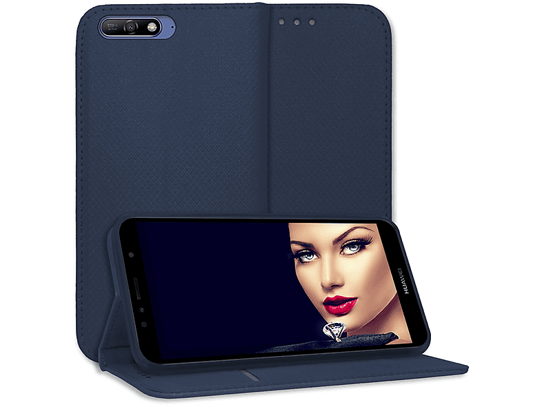 MTB MORE ENERGY Smart Magnet Book, Bookcover, Huawei, Y6 2018, Blau