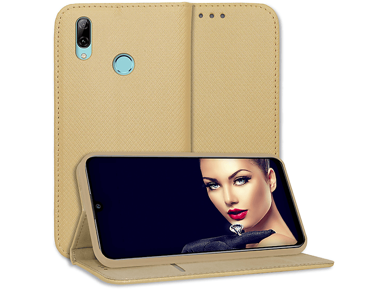 Étui Portefeuille Coque pour Huawei P Smart 2019/Honor 10 Lite en Cuir PU avec Paillettes 3D et