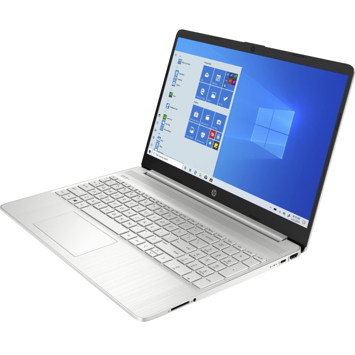 Ein silberner Laptop mit Tastatur und beleuchtetem Bildschirm.