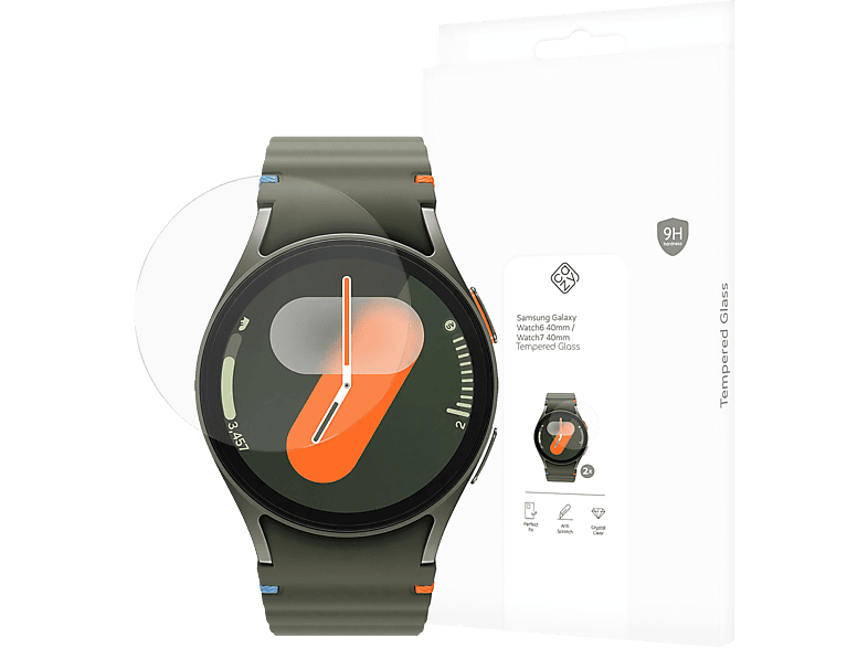 CAZY Schutzglass Displayschutz Glass - 2 Stück, Displayschutzfolie, Samsung, Galaxy Watch7 40mm, Galaxy Watch6 40mm, Transparant
