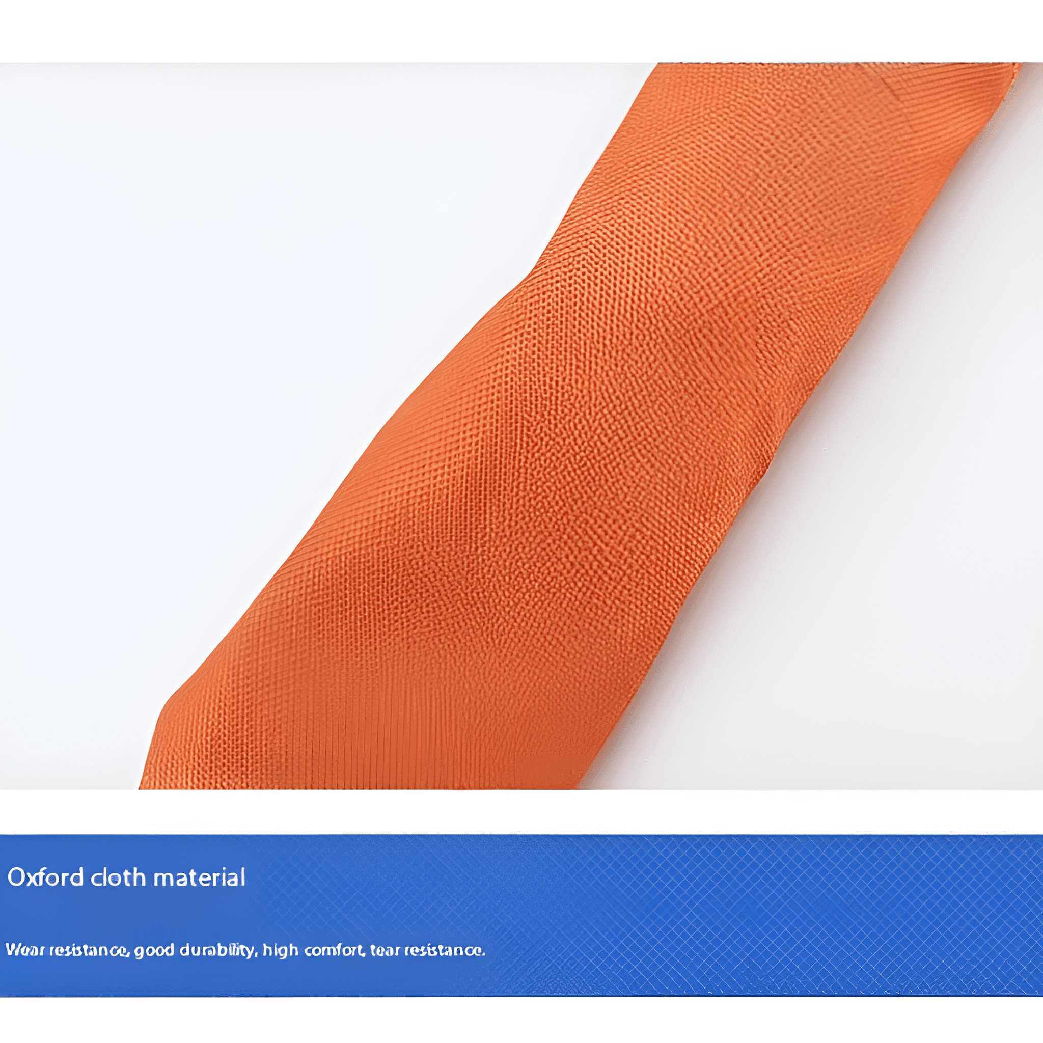 Ein orangefarbener, gewebter Stoff mit blauem Material darunter.
