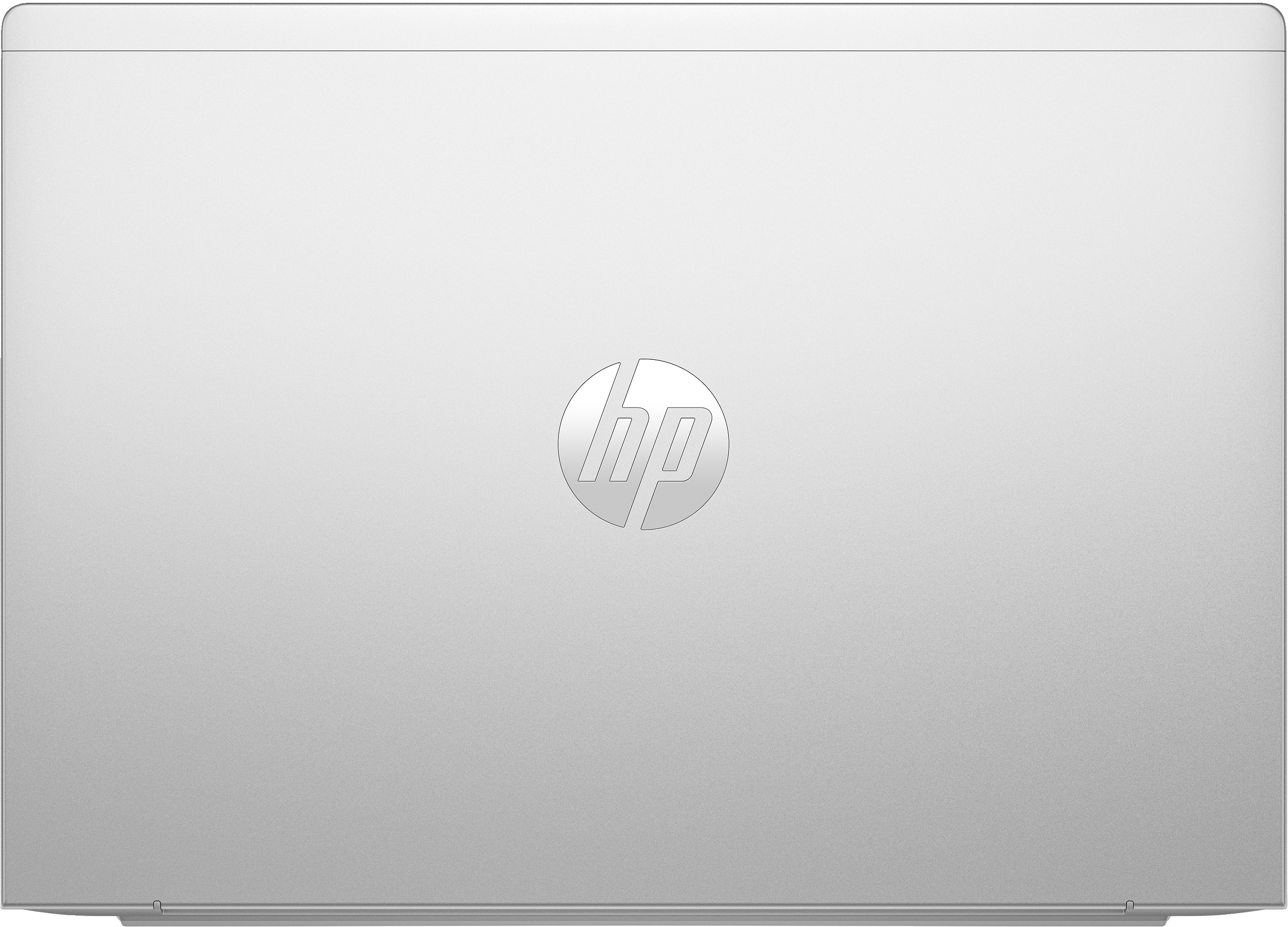 Laptop argento con logo HP al centro. Il laptop è chiuso.