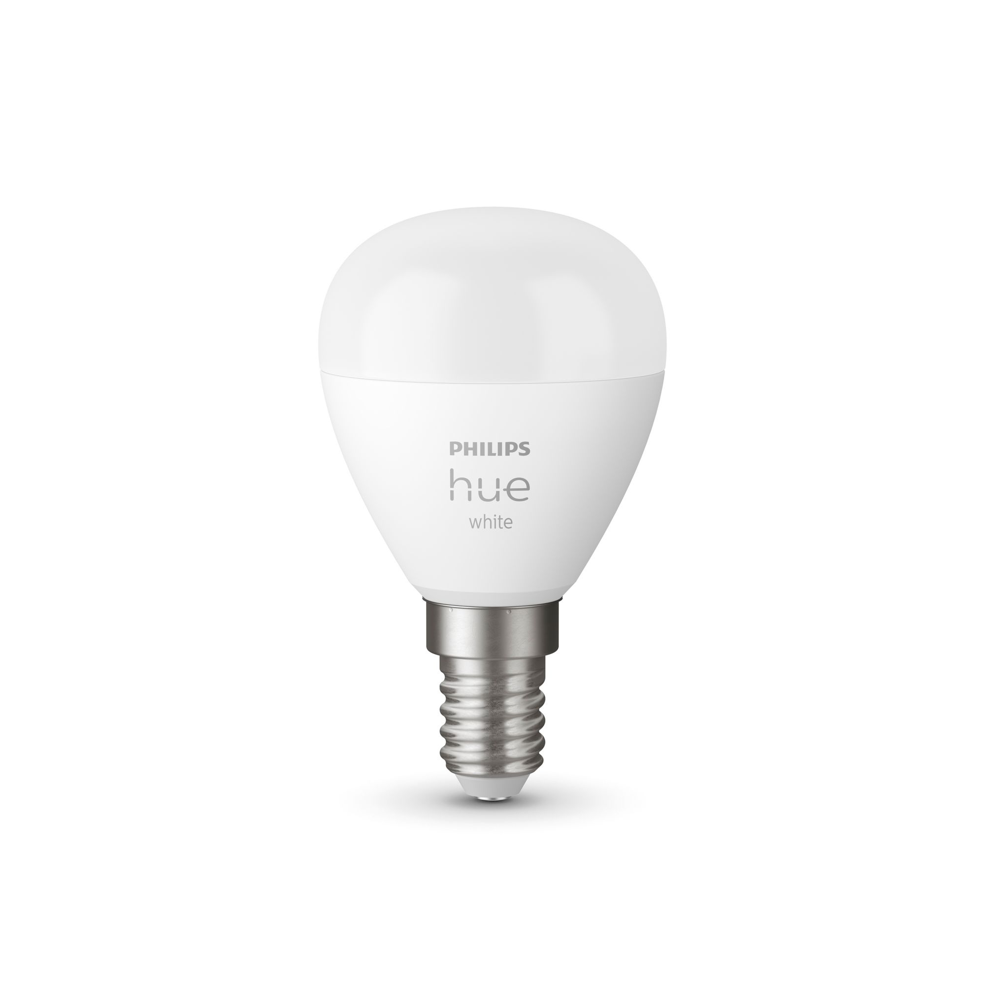 Biała żarówka Philips Hue na białym tle.