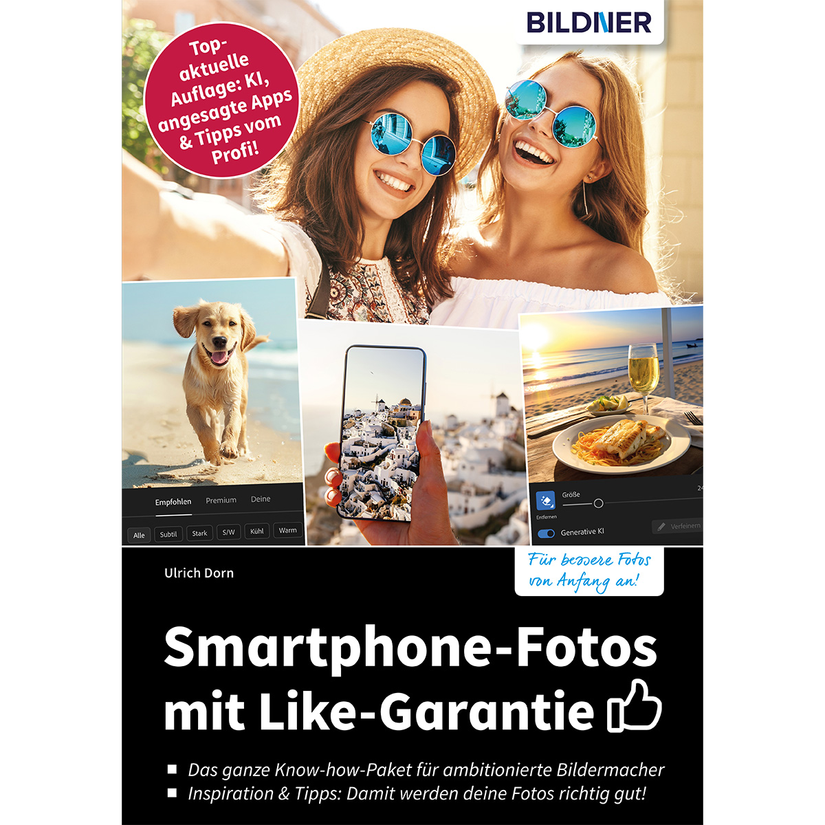 Zeitschriften-Cover mit Fotos, Text und zwei Frauen mit Sonnenbrillen.