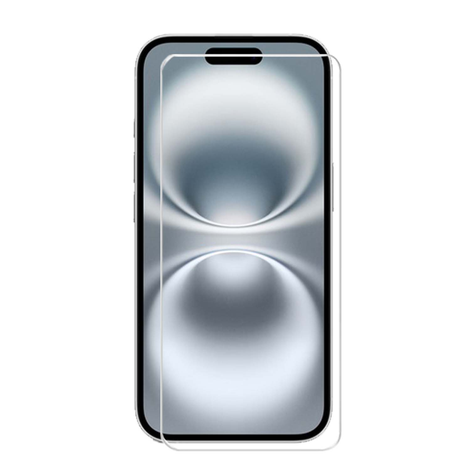 Een screenprotector op een telefoon. Het scherm is licht van kleur.