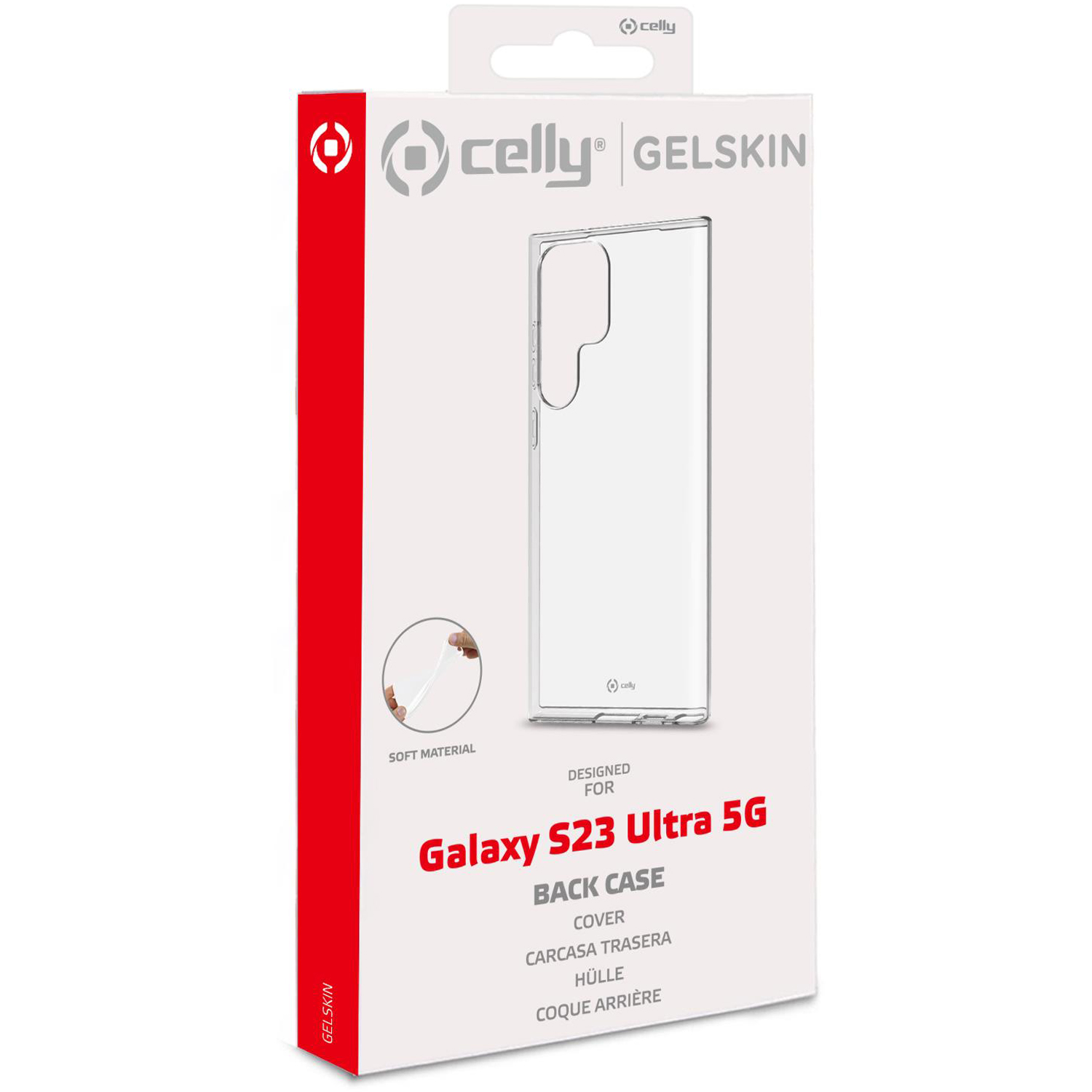 CELLY Protettiva GELSKIN1033 Custodia per Samsung Galaxy S23 Ultra 5G, Trasparente