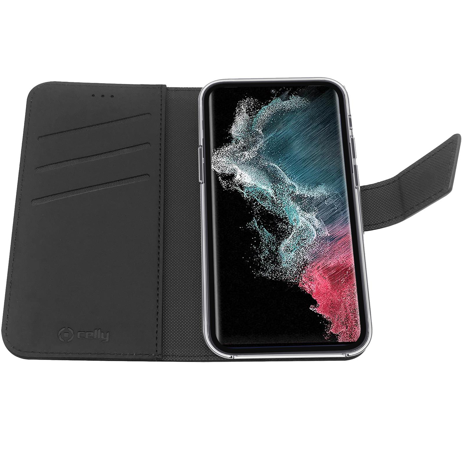 CELLY Wally Custodia per cellulare per Samsung Galaxy S23+ 5G, Nero