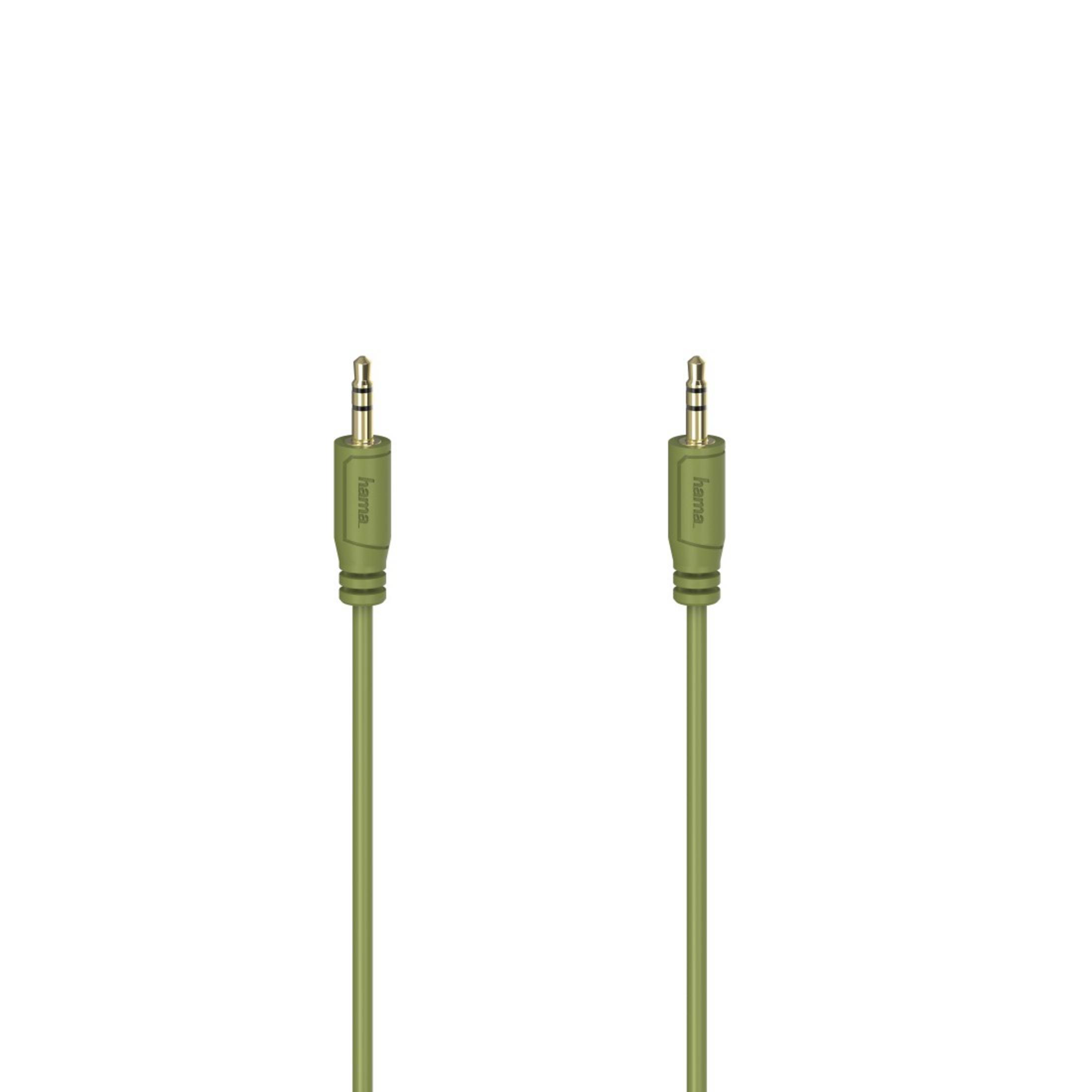Due cavi audio verdi con jack da 3,5 mm.
