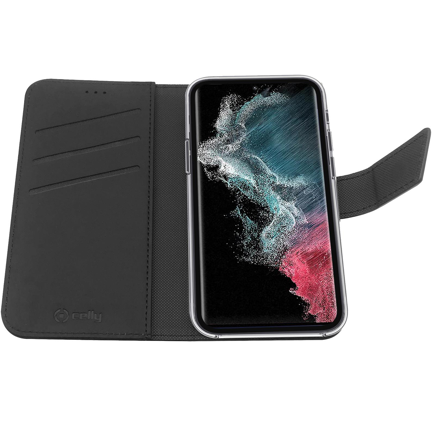 CELLY Wally Custodia per cellulare per Samsung Galaxy S23 5G, Nero