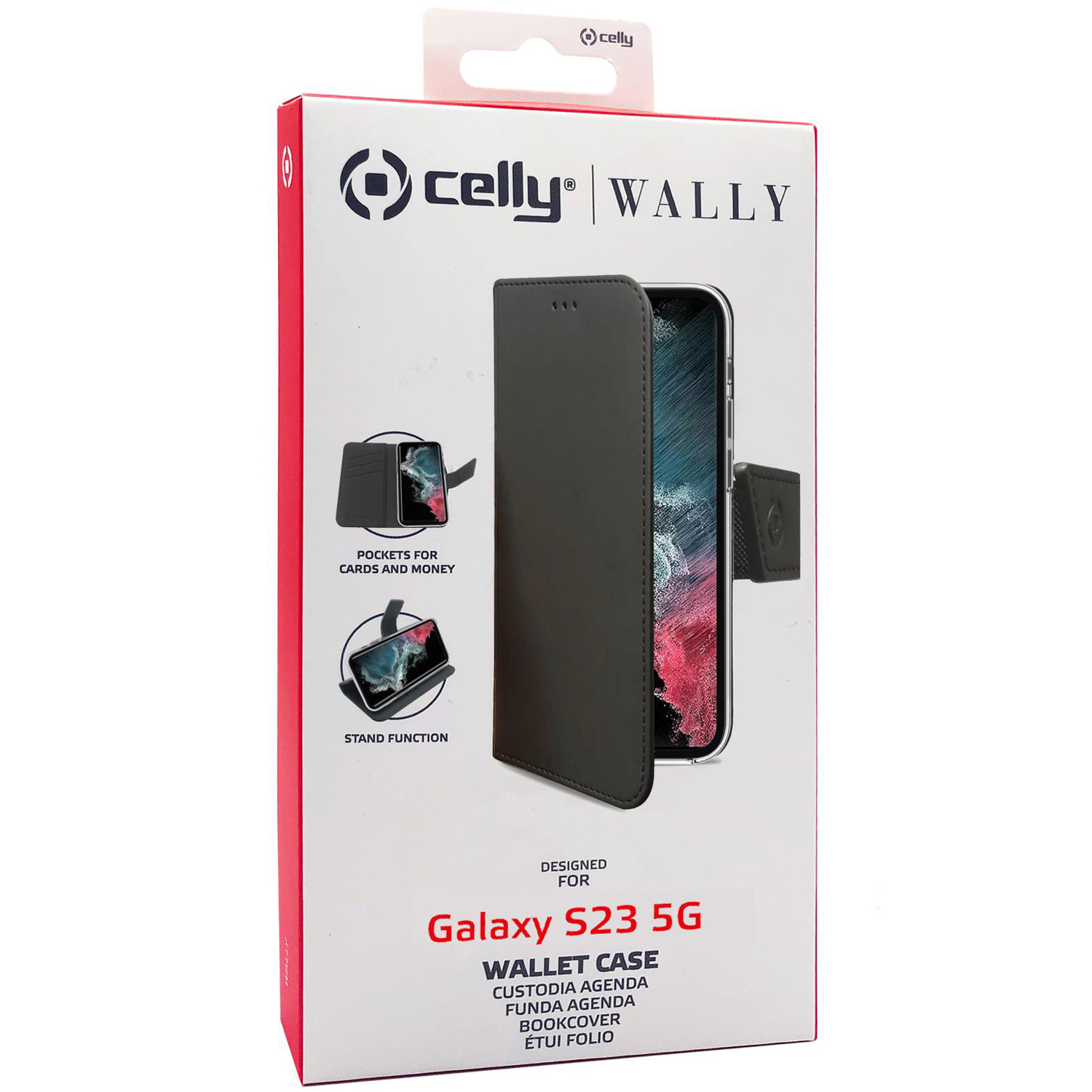 CELLY Wally Custodia per cellulare per Samsung Galaxy S23 5G, Nero